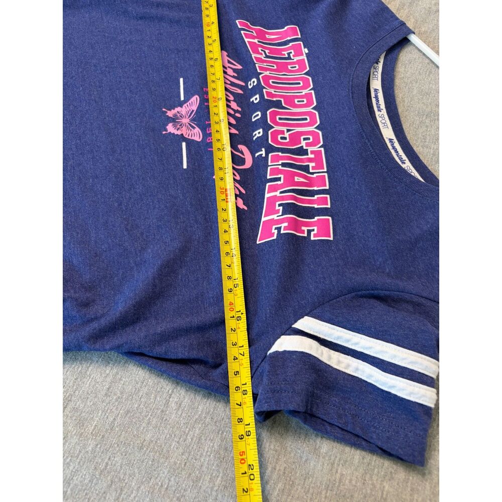 Aeropostale Sport Athletics Dept Tee Medium Navy Pink Y2K - Picture 4 of 8